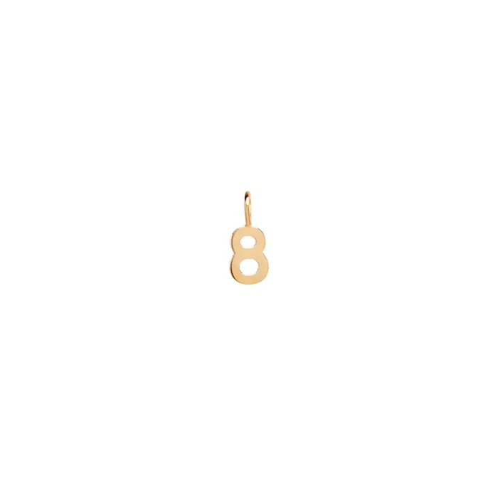 14k Number Charm Pendant