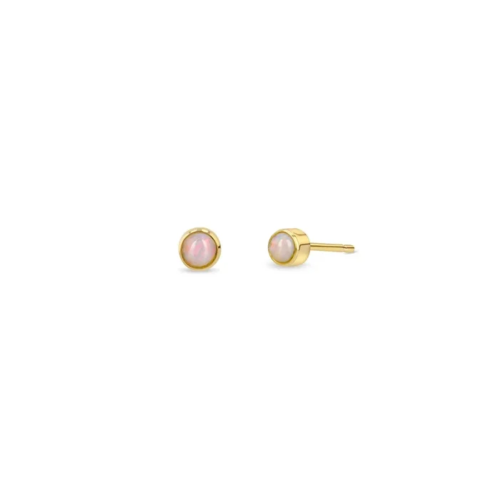 14k Opal Bezel Studs