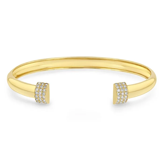 14k Pavé Diamond Door Knocker Cuff