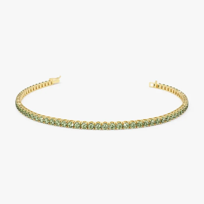 14k Prong Setting Peridot Tennis Bracelet