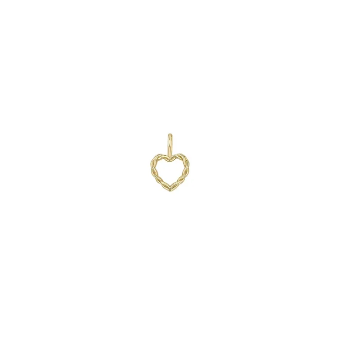 14k Single Small Twisted Heart Charm