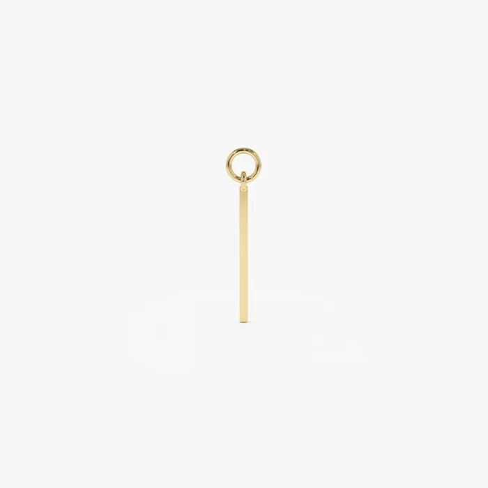 14k Solid Bar Hoop Charm
