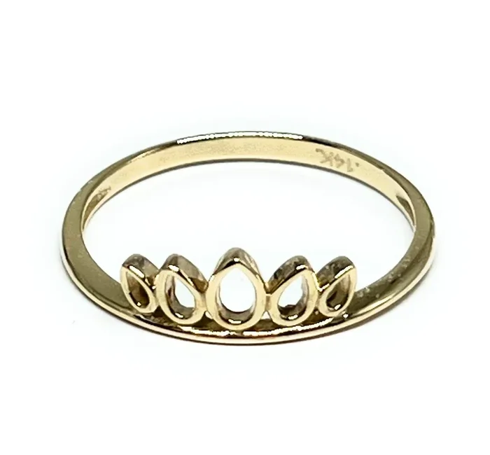 14k Solid Gold Crown Band Ring (FC 240)