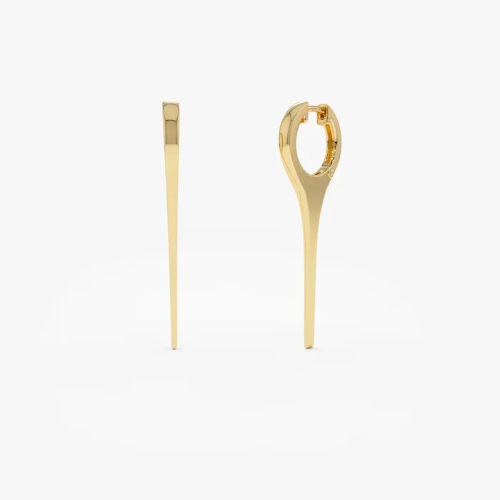14k Solid Gold Dagger Earrings