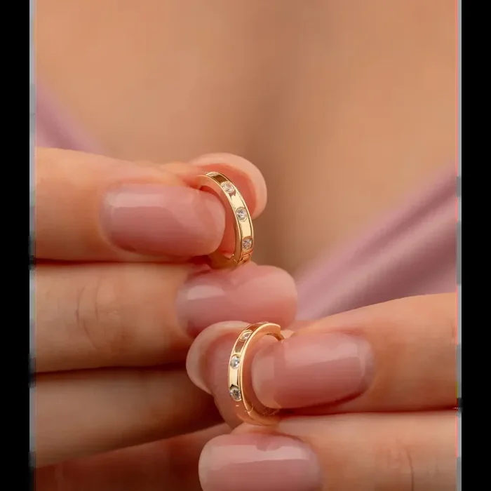 14K Solid Gold Dainty Earrings
