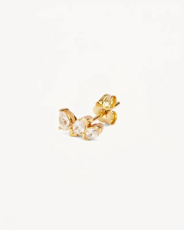 14k Solid Gold Petal by Petal Lab-Grown Diamond Earring – Left