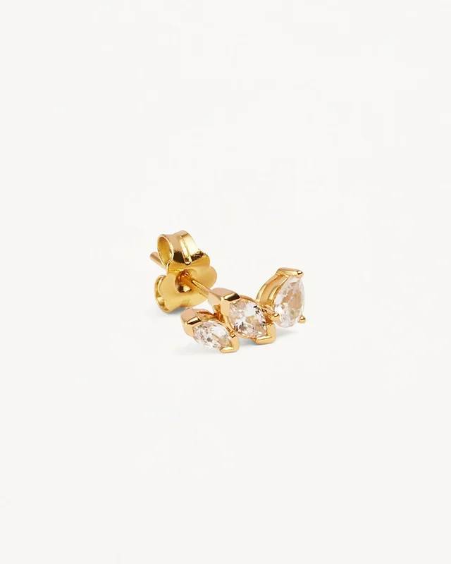 14k Solid Gold Petal by Petal Lab-Grown Diamond Earring – Right