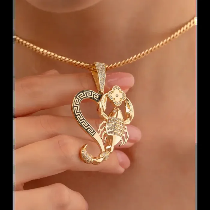 14k Solid Gold Scorpion Pendant Charm