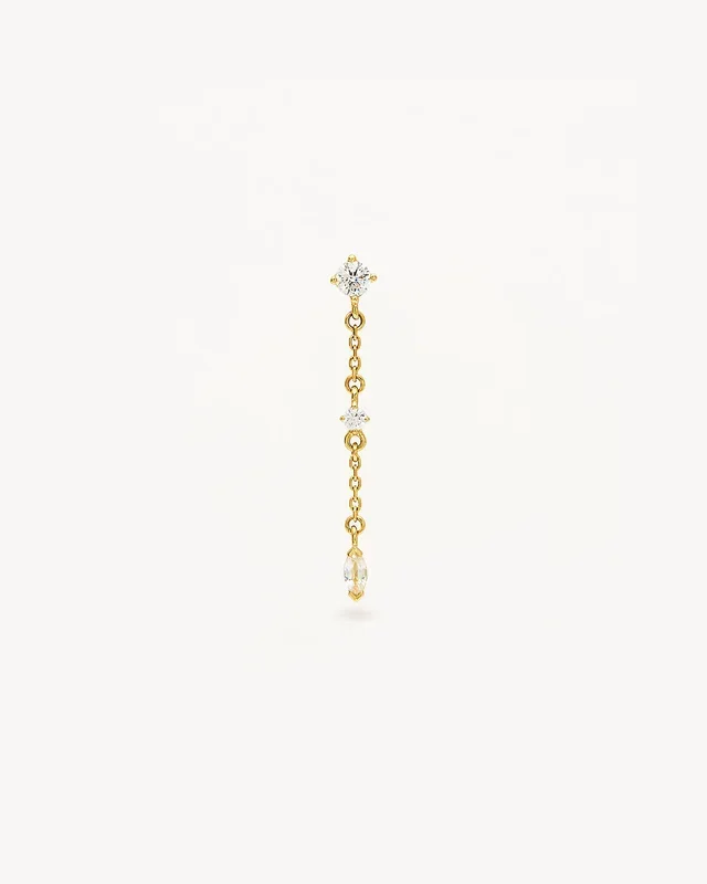 14k Solid Gold Whisper Chain Earring