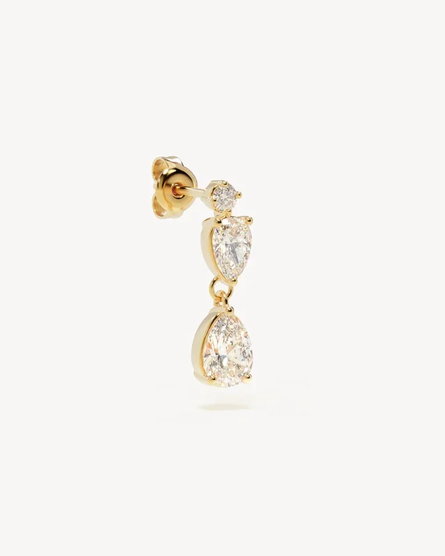14k Solid Gold With All My Heart Sapphire Single Earring