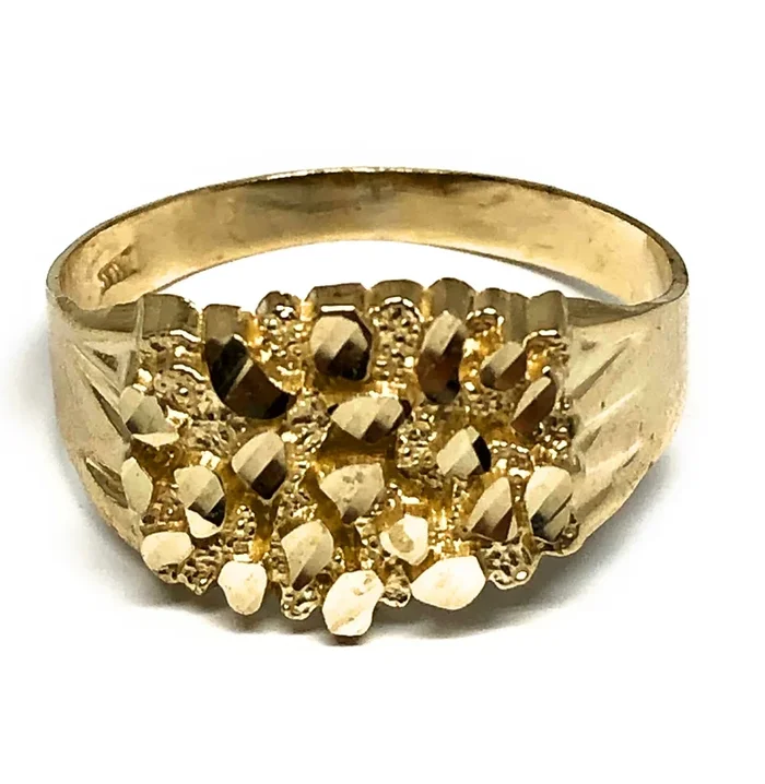 14k Solid Gold Yellow Classic Nugget Ring