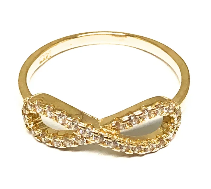 14k Solid Gold Yellow CZ Infinity Ring