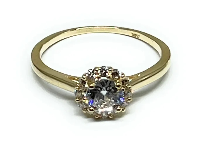 14k Solid Gold Yellow Gold CZ Ring (FC 217)