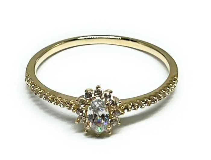 14k Solid Gold Yellow Gold CZ Ring (FC 227)