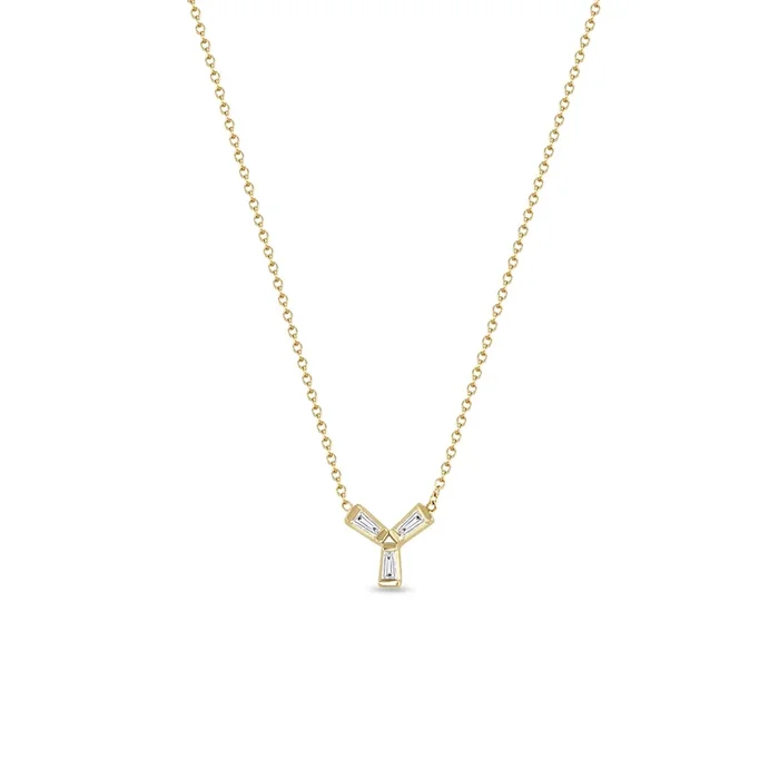 14k Tapered Baguette Trio Necklace – SALE