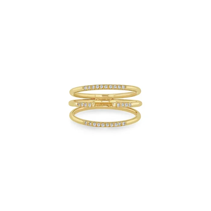 14k Triple Pavé Diamond Band Ring – SALE