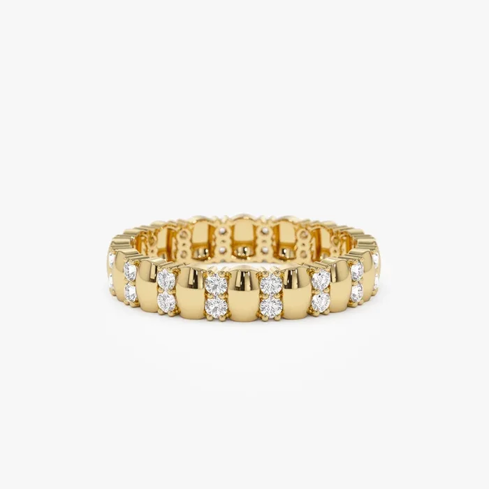14k Unique Double Row Diamond Eternity Ring
