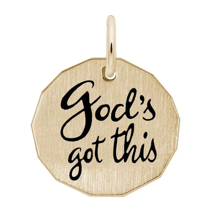 14K Yellow Gold God’s Got This Charm