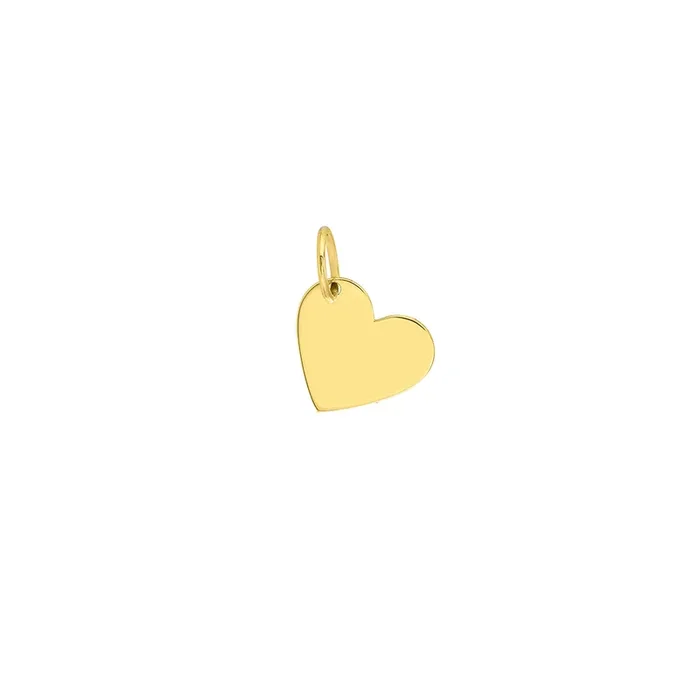 14K Yellow Gold Small Slanted Heart Charm