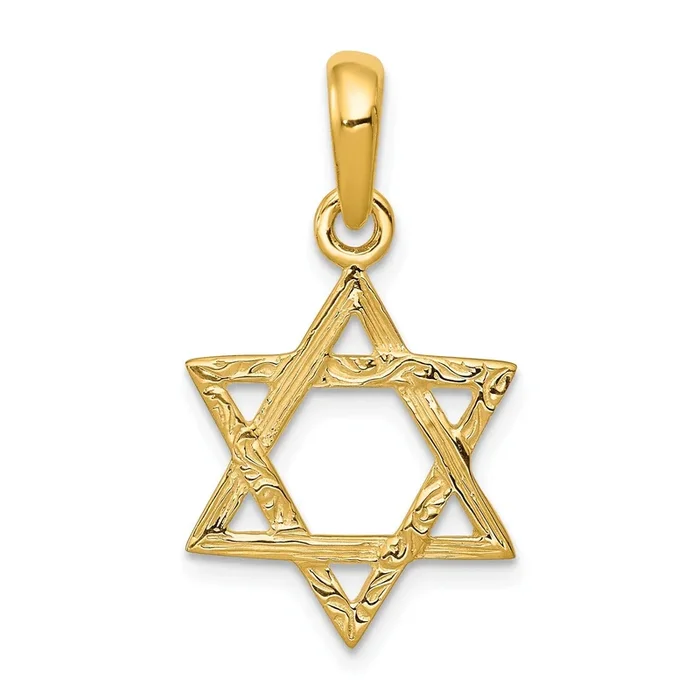 14KT Gold Star of David Pendant. Chain Not Included