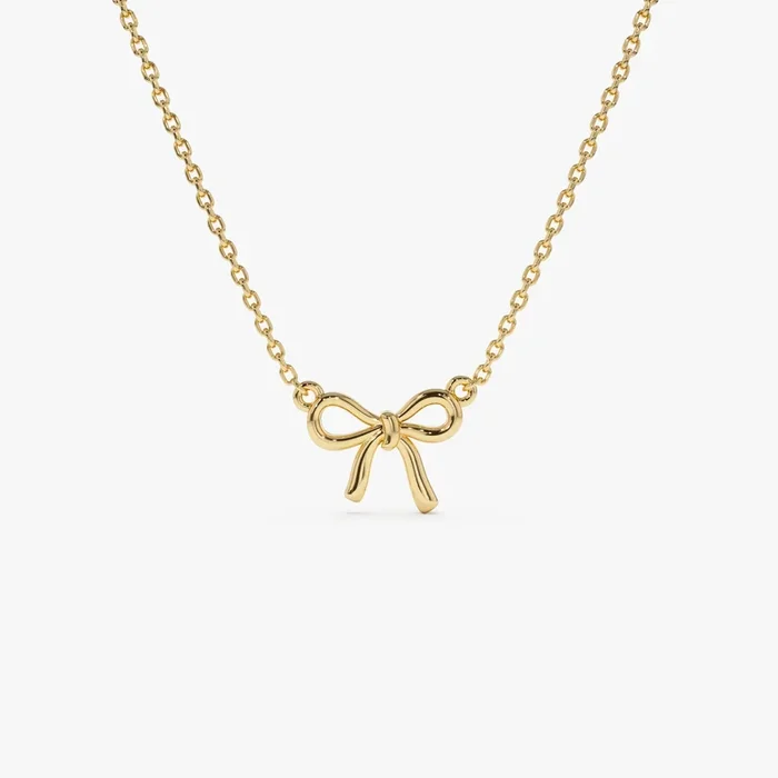 14Kt Plain Gold Ribbon Necklace