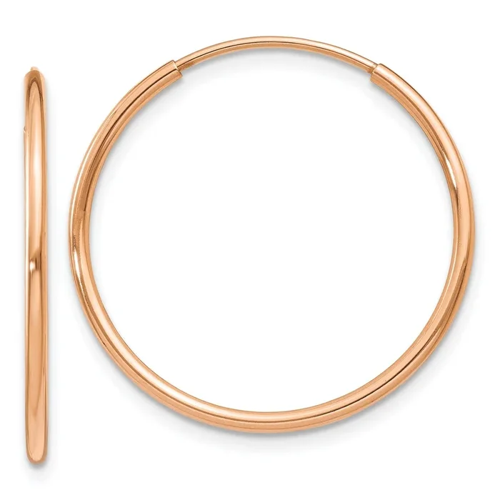 14KT Rose Gold 22X1.2MM Hoop Earrings