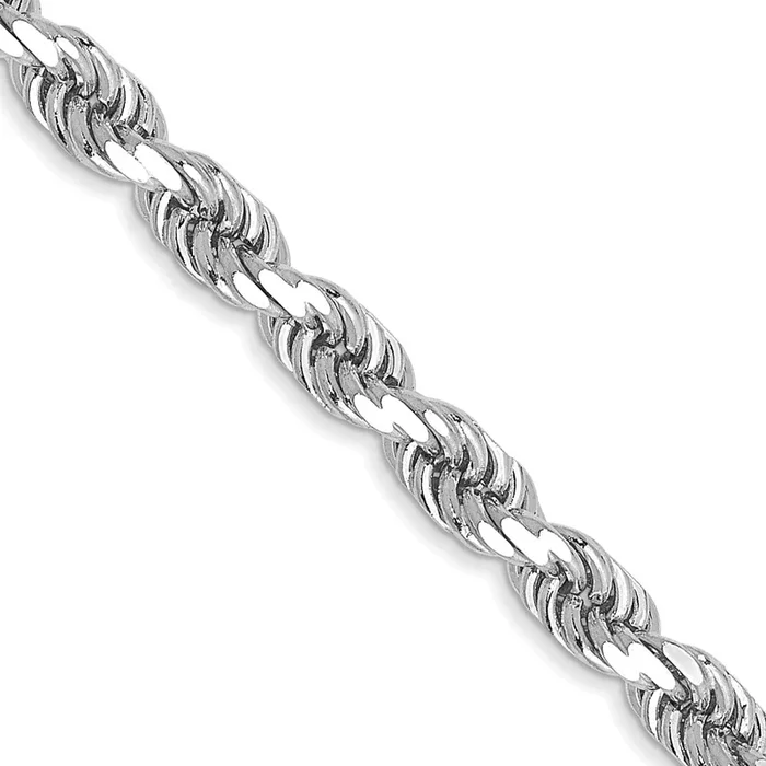 14KT White Gold 26-inch 3.5MM Diamond-cut Rope Chain