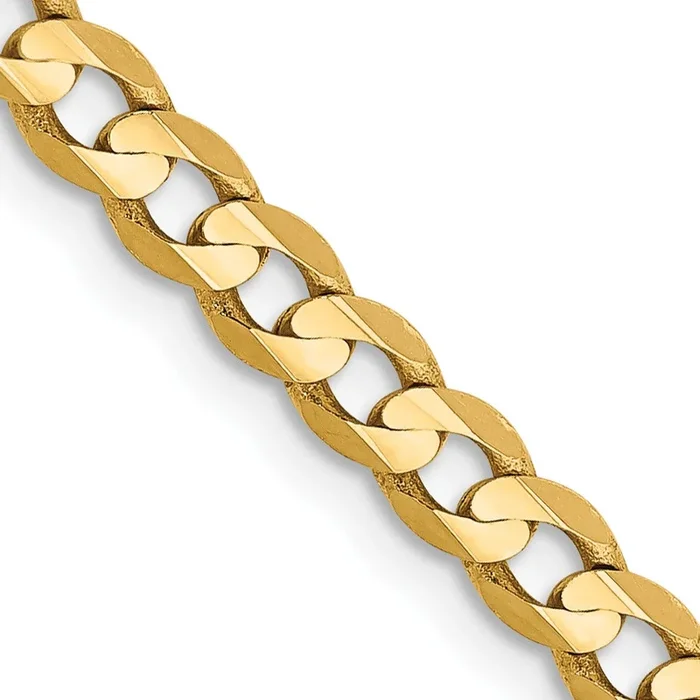 14KT Yellow Gold 18-inch 3.8MM Lobster Clasp Curb Chain