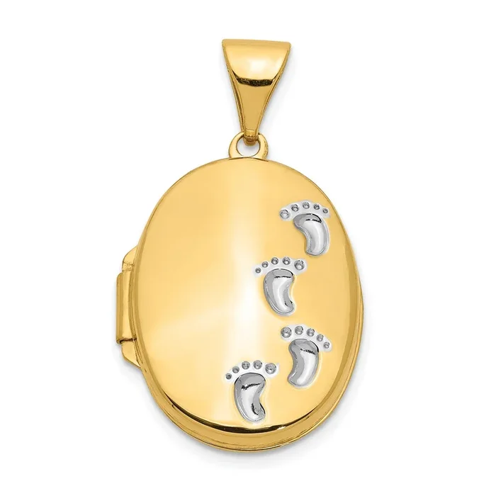 14KT Yellow Gold 25X17MM Locket Pendant. Chain Not Included