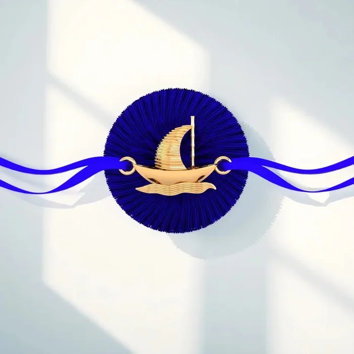 14KT Yellow Gold Nautical Sailboat Rakhi for Men’s