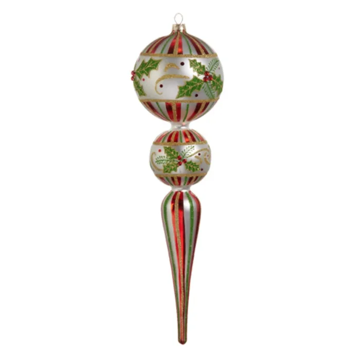 15″ Holly Leaf Finial Ornament