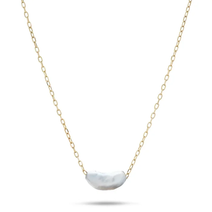 16-18″ Adjustable Tahitian Black Keshi Pearl Necklace in Gold
