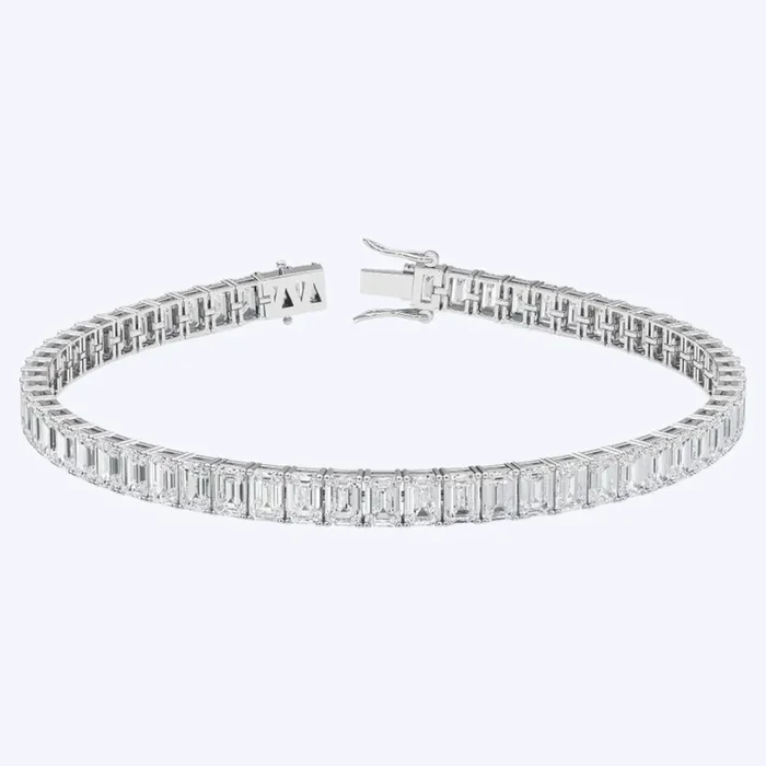 16.61ctw Lab Emerald Cut Tennis Bracelet