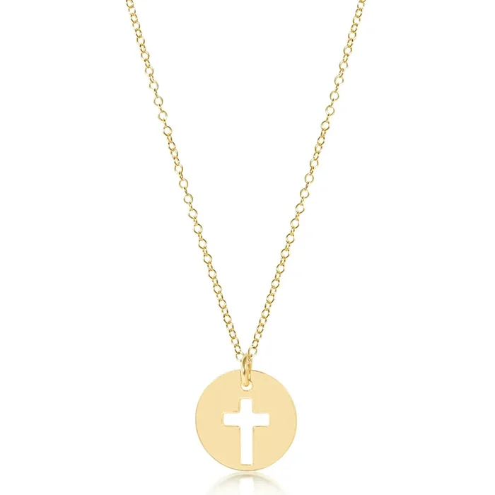 16″ necklace gold – blessed gold disc