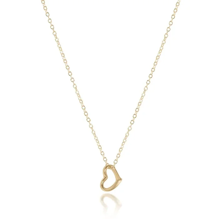 16″ Necklace Gold – Love Small Gold Charm
