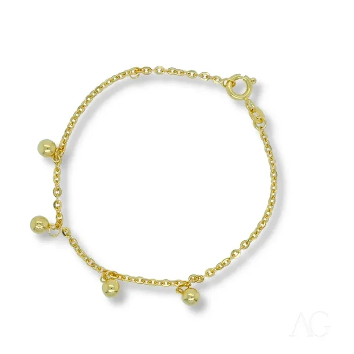 18k gold balls bracelet for kids