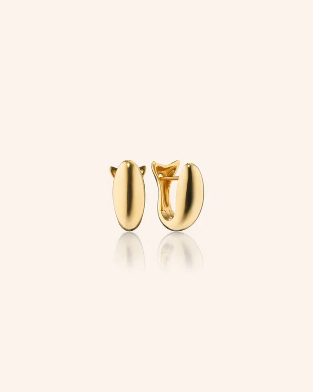 18K Gold Small “Perseverance” Fish Huggie Earrings