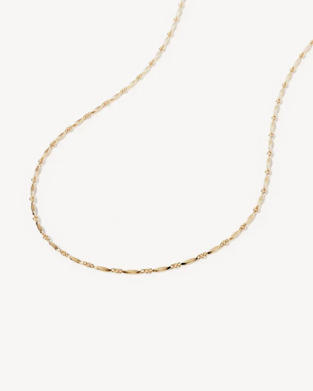 18k Gold Vermeil 18″ Leaf Chain Necklace