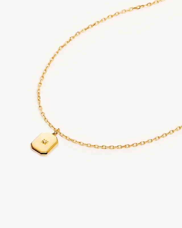 18k Gold Vermeil 18″ Rectangular Lotus Locket Necklace
