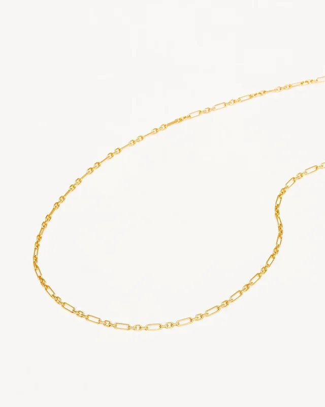 18k Gold Vermeil 19″ Mixed Link Chain Necklace