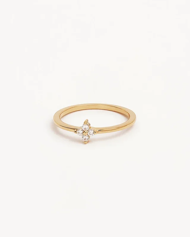 18k Gold Vermeil Crystal Bloom Ring