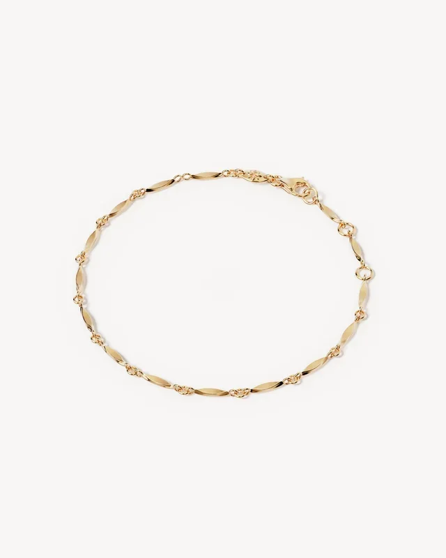 18k Gold Vermeil Leaf Chain Bracelet