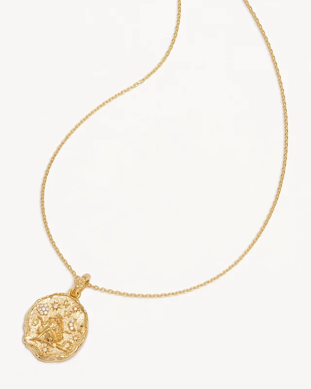 18k Gold Vermeil She is Zodiac Necklace – Libra