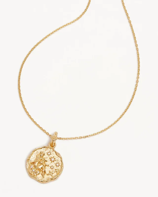 18k Gold Vermeil She is Zodiac Necklace – Sagittarius