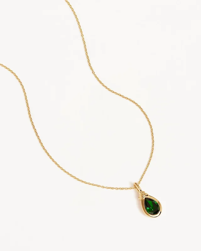 18k Gold Vermeil Soul Searching Necklace – Ocean Green