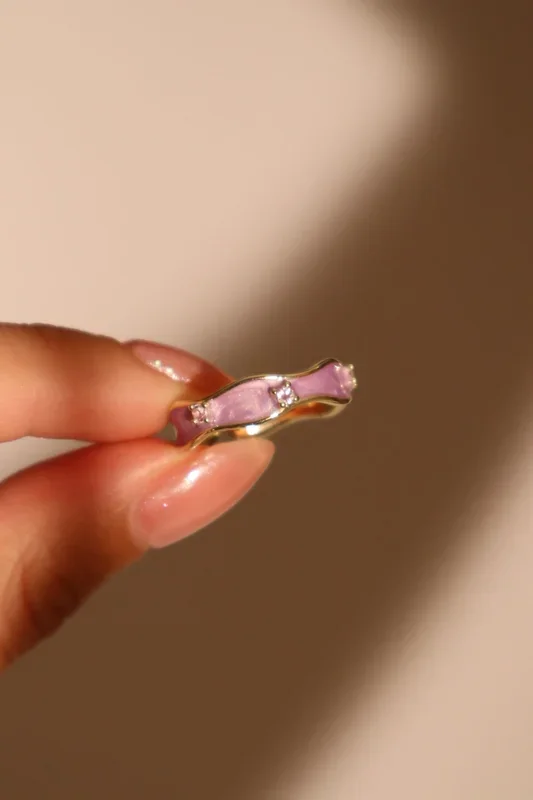 18K Real Gold Plated Purple Tide Ring