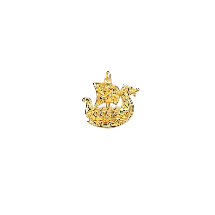18k Vermeil over Sterling Silver Viking Longboat Charm