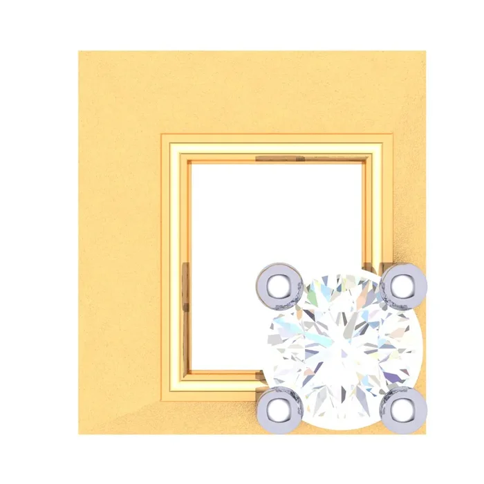 18KT Square Shaped Gold Nosepin With A Diamond From P.c Chandra Jewellers