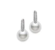 18kt white gold Pearl and Diamond earrings