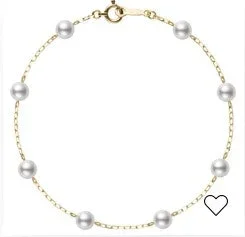 18kt Yellow Gold Pearl Bracelet 7″